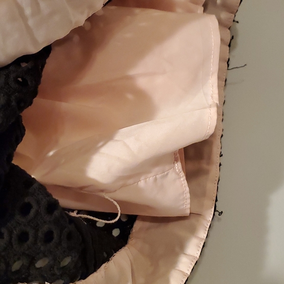 Kate Spade Black Crochet Eyelet Dress with Pink Grosgrain Ribbon Waist - Picture 6 of 11